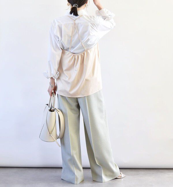 quaranciel「quaranciel:〈洗濯機可能〉サテン レース フロント オープン キャミソール」|キャミソール|