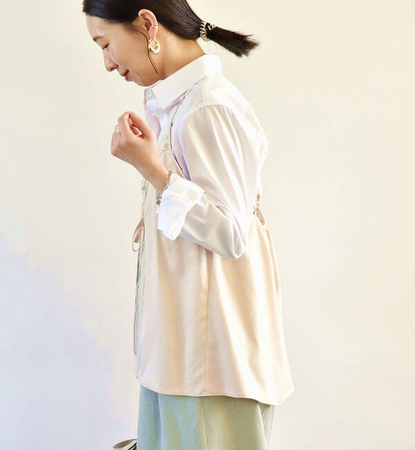 quaranciel「quaranciel:〈洗濯機可能〉サテン レース フロント オープン キャミソール」|キャミソール|