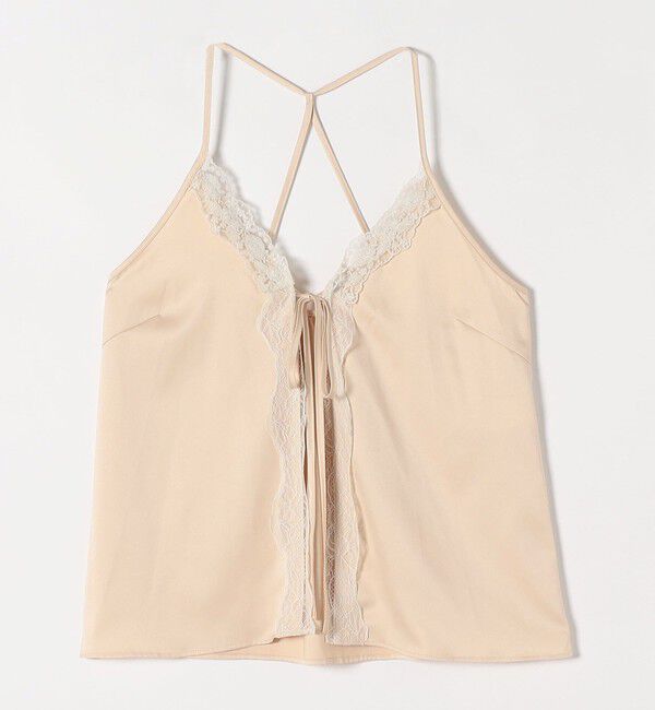 quaranciel「quaranciel:〈洗濯機可能〉サテン レース フロント オープン キャミソール」|キャミソール|