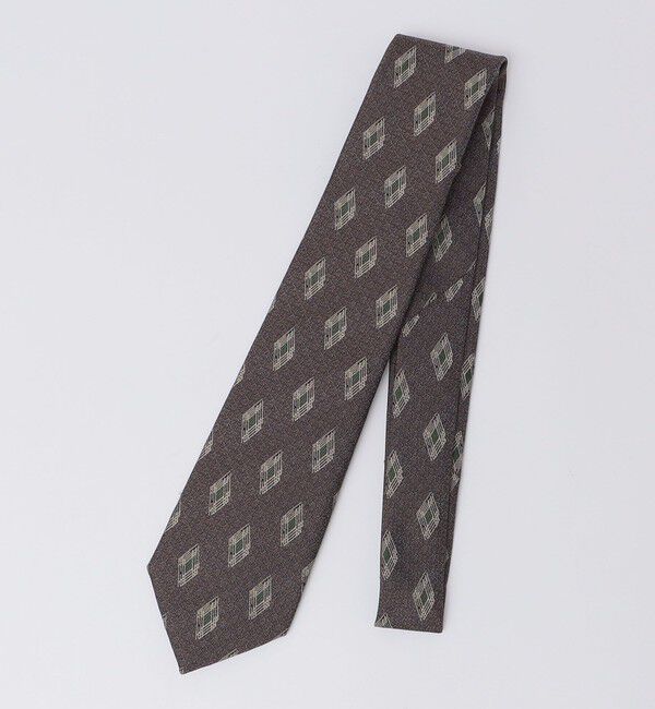 SHIPS「SHIPS: ヤスラ スクエア 小紋 ネクタイ」|ネクタイ・蝶ネクタイ|ブラウン