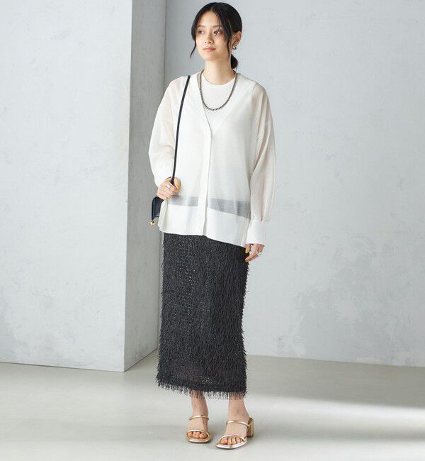 SHIPS for women「〈手洗い可能〉シアー ミドル丈 カーディガン ◇」|カーディガン|