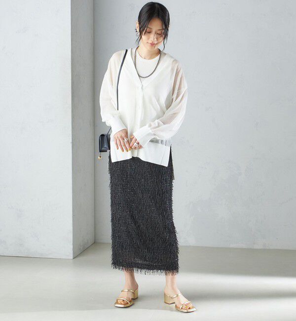 SHIPS for women「〈手洗い可能〉シアー ミドル丈 カーディガン ◇」|カーディガン|