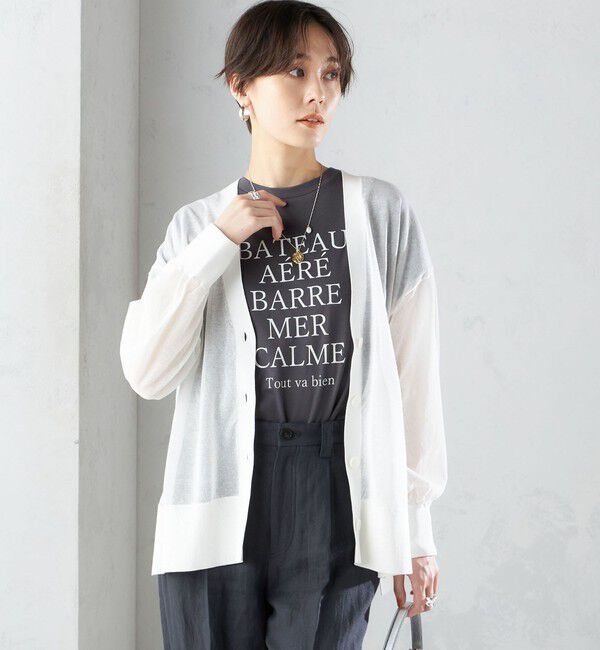 SHIPS for women「〈手洗い可能〉シアー ミドル丈 カーディガン ◇」|カーディガン|