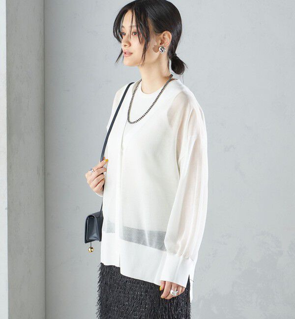 SHIPS for women「〈手洗い可能〉シアー ミドル丈 カーディガン ◇」|カーディガン|