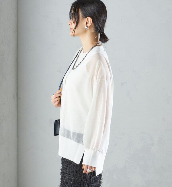 SHIPS for women「〈手洗い可能〉シアー ミドル丈 カーディガン ◇」|カーディガン|