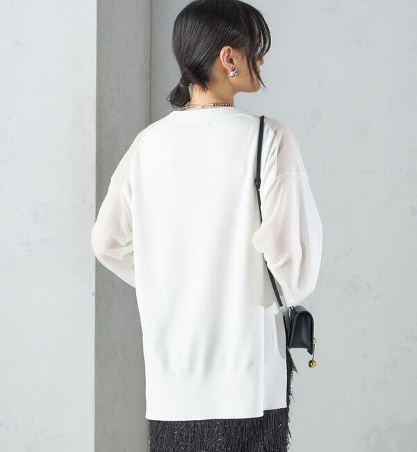 SHIPS for women「〈手洗い可能〉シアー ミドル丈 カーディガン ◇」|カーディガン|