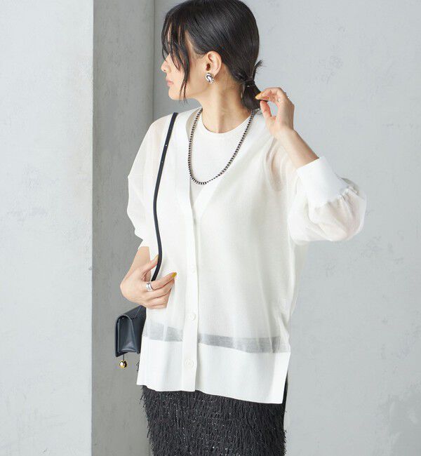 SHIPS for women「〈手洗い可能〉シアー ミドル丈 カーディガン ◇」|カーディガン|