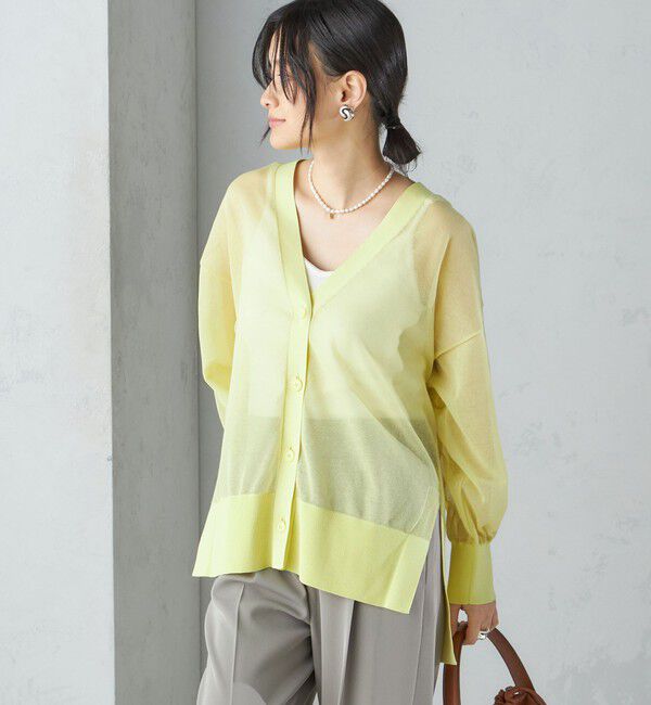 SHIPS for women「〈手洗い可能〉シアー ミドル丈 カーディガン ◇」|カーディガン|