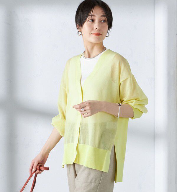 SHIPS for women「〈手洗い可能〉シアー ミドル丈 カーディガン ◇」|カーディガン|