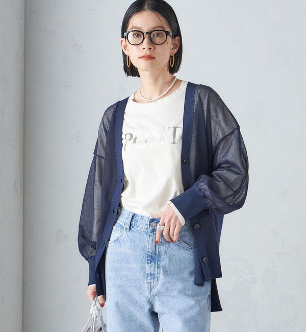 SHIPS for women「〈手洗い可能〉シアー ミドル丈 カーディガン ◇」|カーディガン|