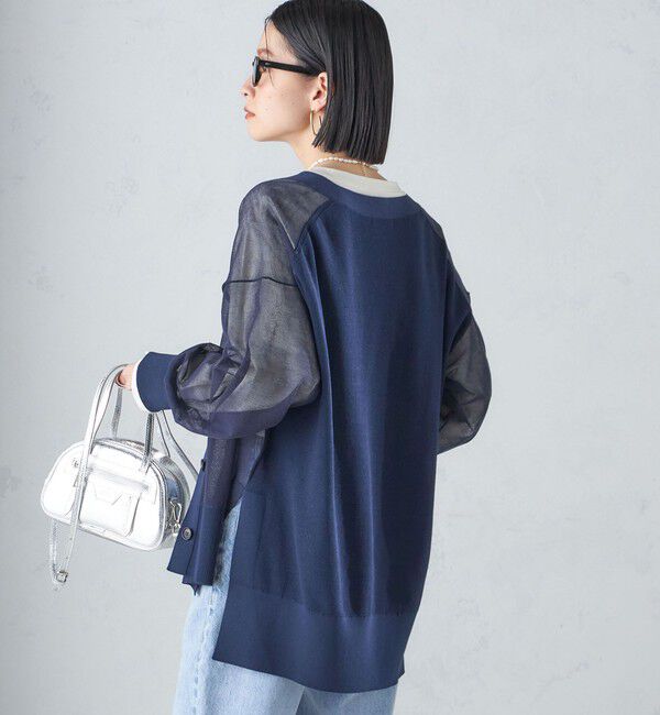 SHIPS for women「〈手洗い可能〉シアー ミドル丈 カーディガン ◇」|カーディガン|