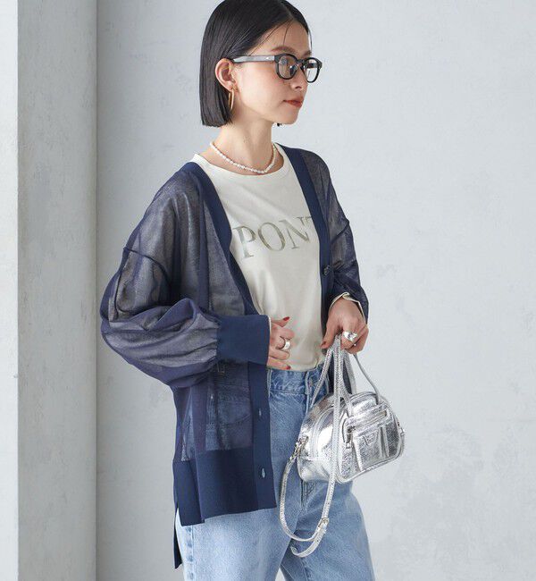 SHIPS for women「〈手洗い可能〉シアー ミドル丈 カーディガン ◇」|カーディガン|