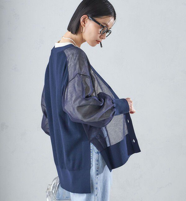 SHIPS for women「〈手洗い可能〉シアー ミドル丈 カーディガン ◇」|カーディガン|