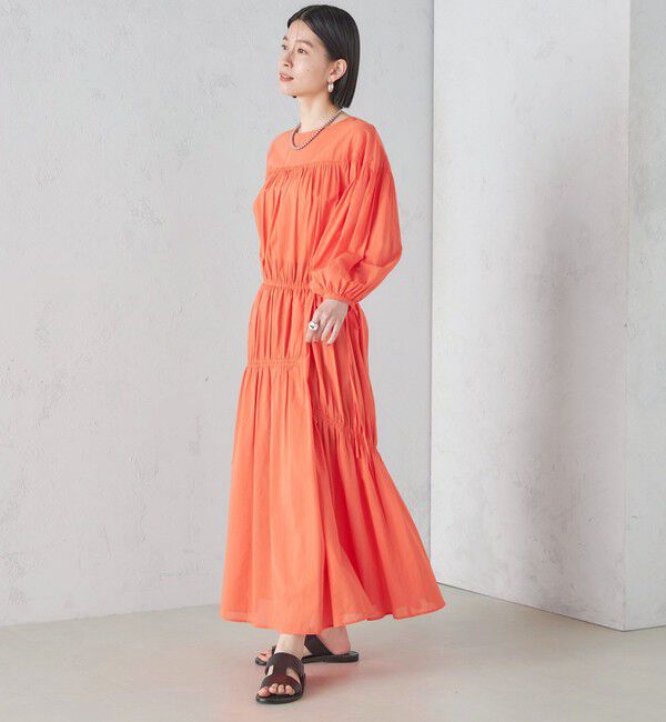 SHIPS for women「〈手洗い可能〉アシンメトリー ギャザー ワンピース」|ワンピース|