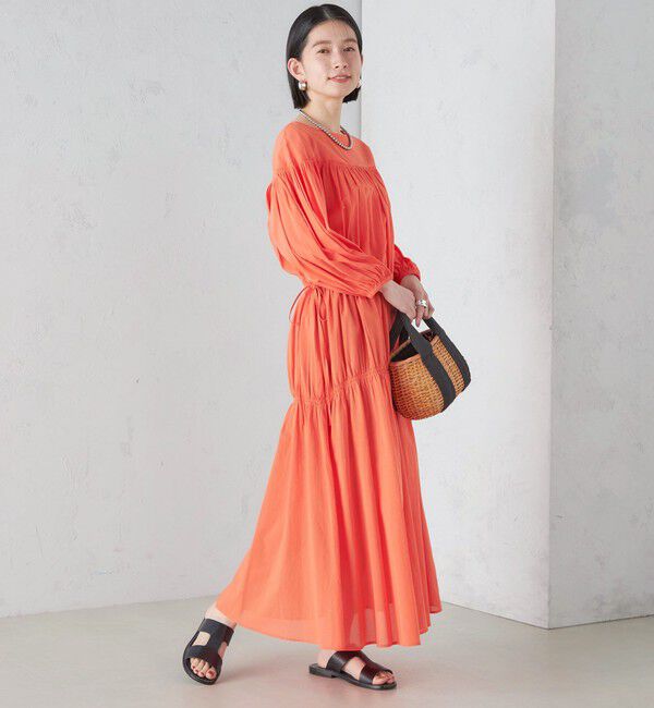 SHIPS for women「〈手洗い可能〉アシンメトリー ギャザー ワンピース」|ワンピース|