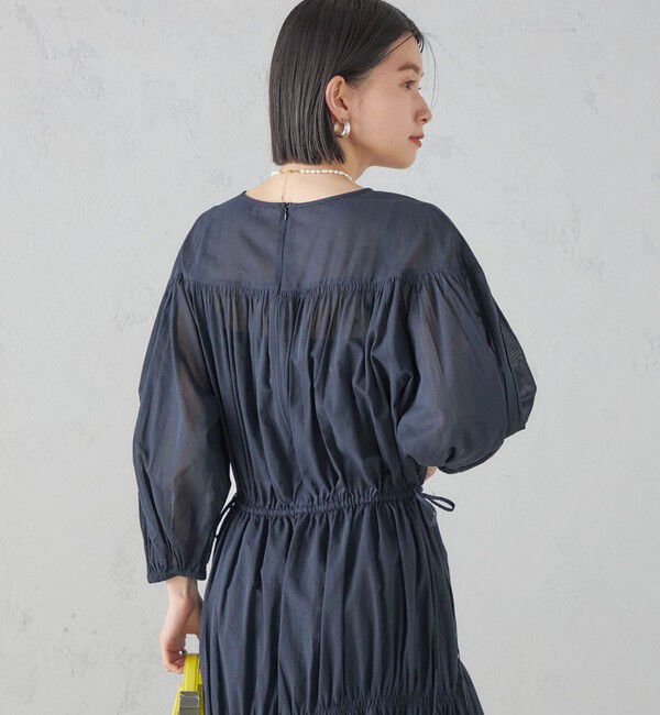 SHIPS for women「〈手洗い可能〉アシンメトリー ギャザー ワンピース」|ワンピース|