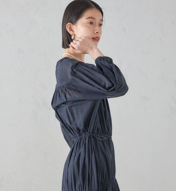 SHIPS for women「〈手洗い可能〉アシンメトリー ギャザー ワンピース」|ワンピース|