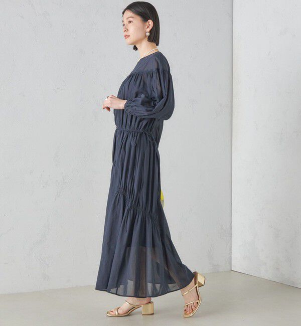 SHIPS for women「〈手洗い可能〉アシンメトリー ギャザー ワンピース」|ワンピース|