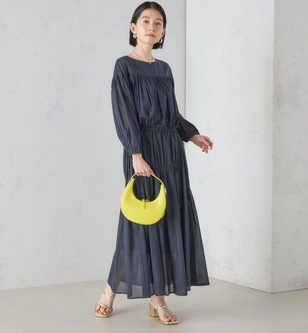 SHIPS for women「〈手洗い可能〉アシンメトリー ギャザー ワンピース」|ワンピース|