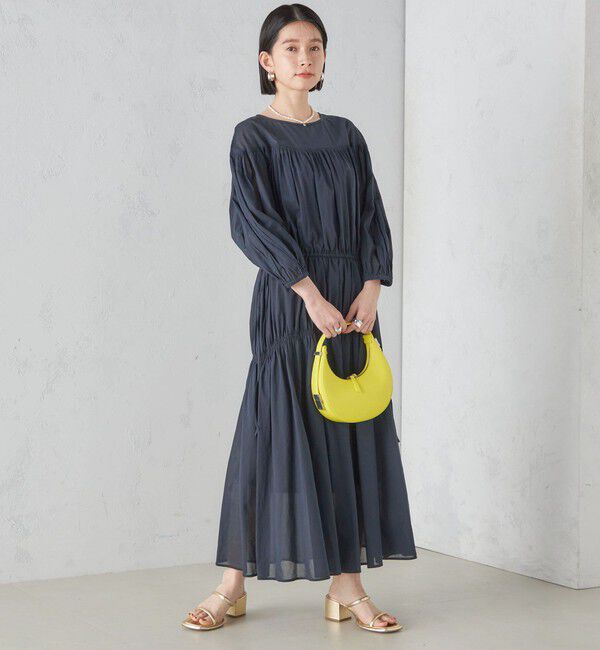 SHIPS for women「〈手洗い可能〉アシンメトリー ギャザー ワンピース」|ワンピース|