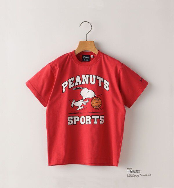 SHIPS KIDS「SHIPS KIDS:85～95cm / スヌーピー スポーツ 半袖 TEE」|Tシャツ・カットソー|レッド