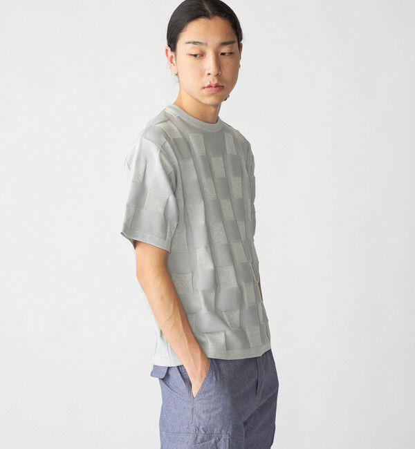 SHIPS「SHIPS:〈手洗い可能〉Amossa(R) シャンティ ブロック リンクス編み ニット Tシャツ」|Tシャツ・カットソー|