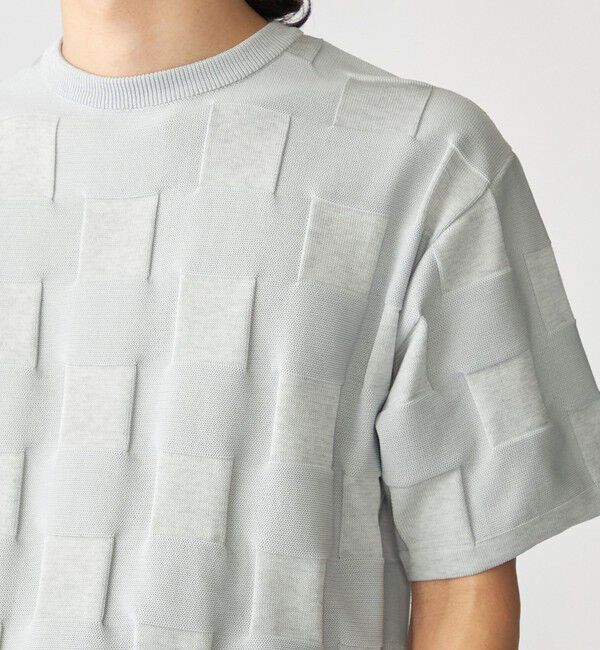 SHIPS「SHIPS:〈手洗い可能〉Amossa(R) シャンティ ブロック リンクス編み ニット Tシャツ」|Tシャツ・カットソー|