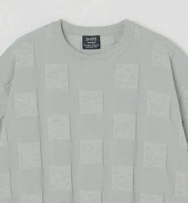 SHIPS「SHIPS:〈手洗い可能〉Amossa(R) シャンティ ブロック リンクス編み ニット Tシャツ」|Tシャツ・カットソー|