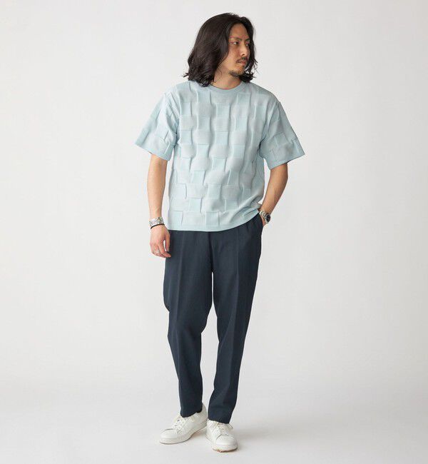 SHIPS「SHIPS:〈手洗い可能〉Amossa(R) シャンティ ブロック リンクス編み ニット Tシャツ」|Tシャツ・カットソー|