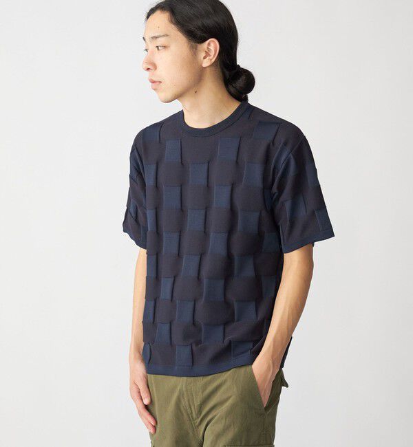 SHIPS「SHIPS:〈手洗い可能〉Amossa(R) シャンティ ブロック リンクス編み ニット Tシャツ」|Tシャツ・カットソー|