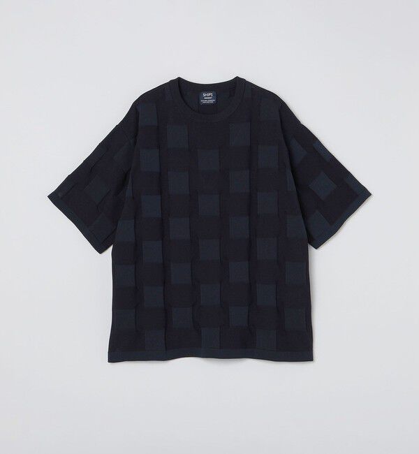 SHIPS「SHIPS:〈手洗い可能〉Amossa(R) シャンティ ブロック リンクス編み ニット Tシャツ」|Tシャツ・カットソー|