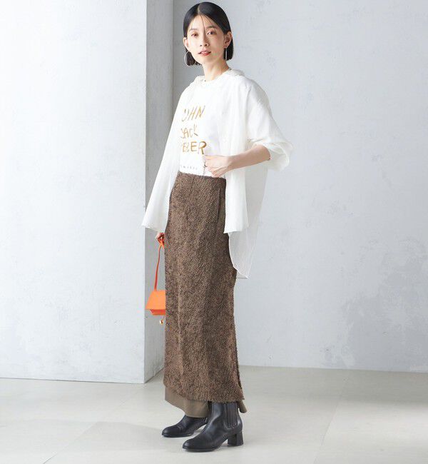 SHIPS for women「〈手洗い可能〉ジャカード ヘム フレア レイヤード スカート」|スカート|