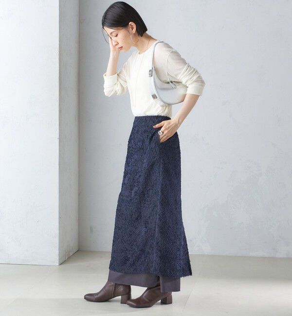 SHIPS for women「〈手洗い可能〉ジャカード ヘム フレア レイヤード スカート」|スカート|