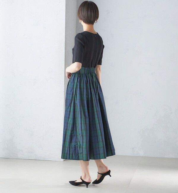 SHIPS for women「〈手洗い可能〉タフタ コンビ ニット パフスリーブ ワンピース」|ワンピース|