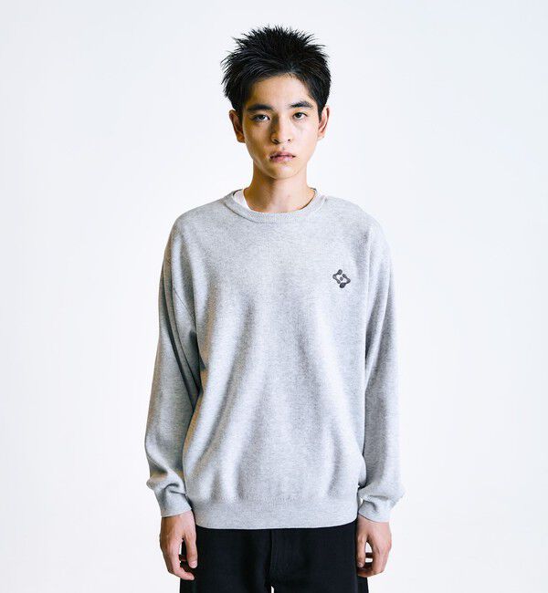 SHIPS「City Ambient Products:〈手洗い可能〉コンパクトリブ ワンポイント ロゴ ニット」|ニット・セーター|