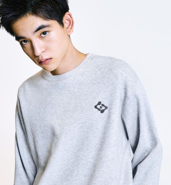 SHIPS「City Ambient Products:〈手洗い可能〉コンパクトリブ ワンポイント ロゴ ニット」|ニット・セーター|