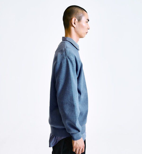 SHIPS「City Ambient Products:〈手洗い可能〉コンパクトリブ ワンポイント ロゴ ニット」|ニット・セーター|