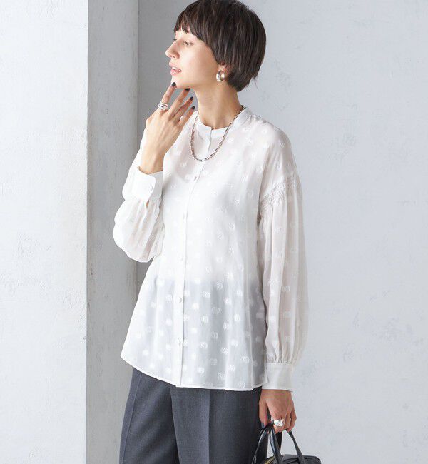 SHIPS for women「フラワー カット ジャカード ブラウス」|シャツ・ブラウス|