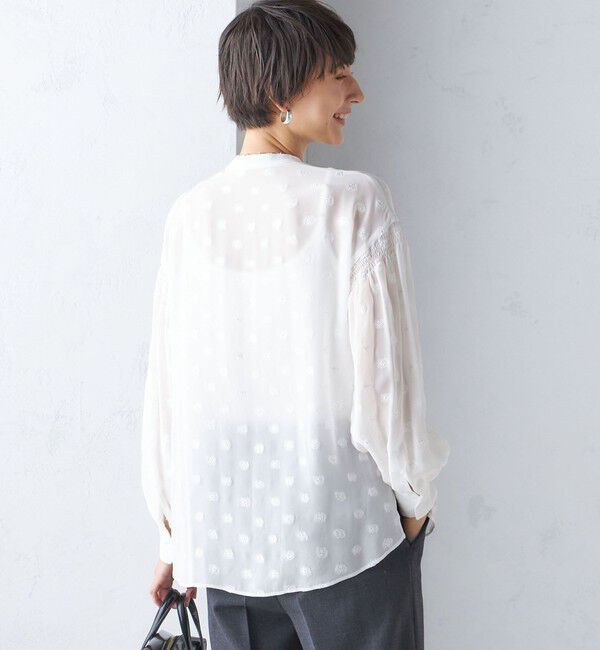 SHIPS for women「フラワー カット ジャカード ブラウス」|シャツ・ブラウス|