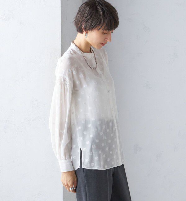 SHIPS for women「フラワー カット ジャカード ブラウス」|シャツ・ブラウス|