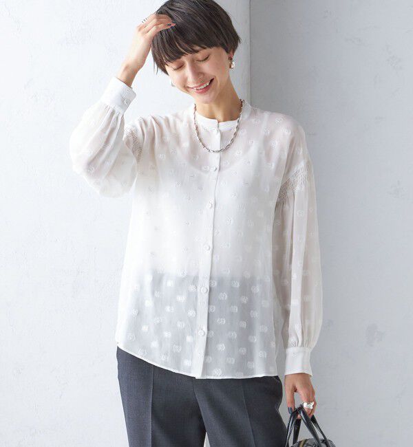 SHIPS for women「フラワー カット ジャカード ブラウス」|シャツ・ブラウス|