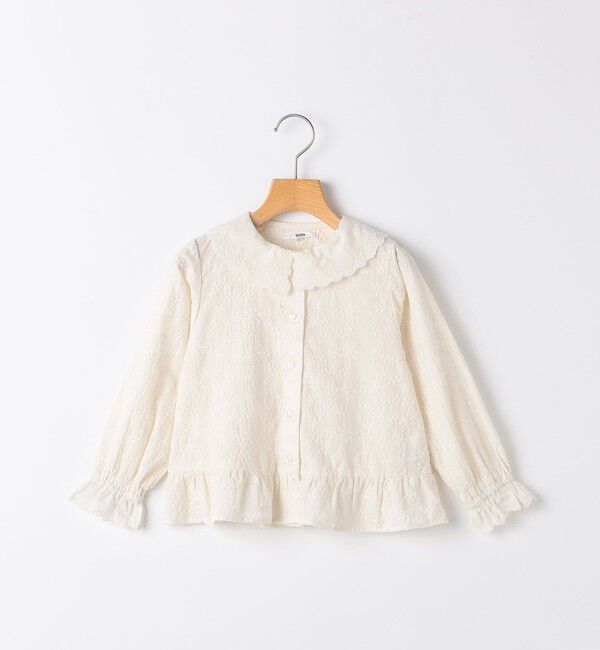 SHIPS KIDS「SHIPS KIDS:100～130cm / 刺繍 カラー ブラウス」|シャツ・ブラウス|ナチュラル