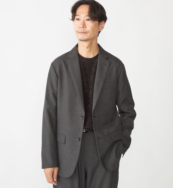 SHIPS「SHIPS: <セットアップ対応> TW パナマ 2ボタン ジャケット」|テーラードジャケット|グレー