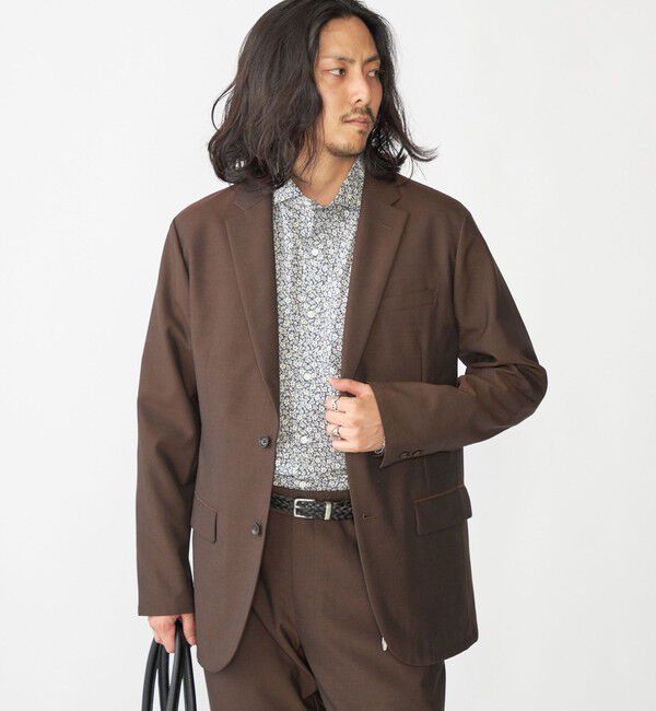 SHIPS「SHIPS: <セットアップ対応> TW パナマ 2ボタン ジャケット」|テーラードジャケット|ブラウン