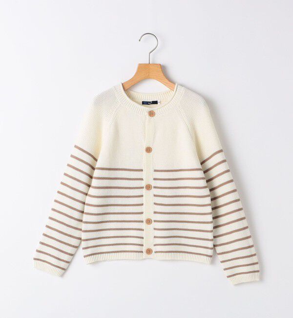 SHIPS KIDS「SHIPS KIDS:100～125cm /〈洗濯機可能〉ボーダー カーディガン」|カーディガン|