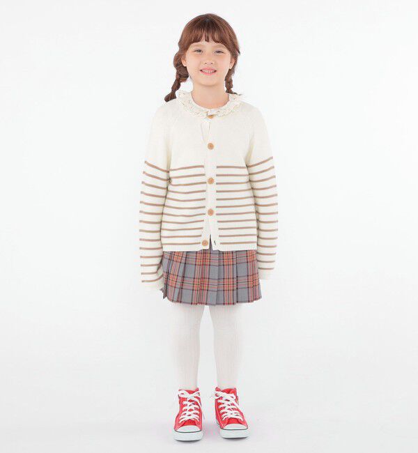 SHIPS KIDS「SHIPS KIDS:100～125cm /〈洗濯機可能〉ボーダー カーディガン」|カーディガン|