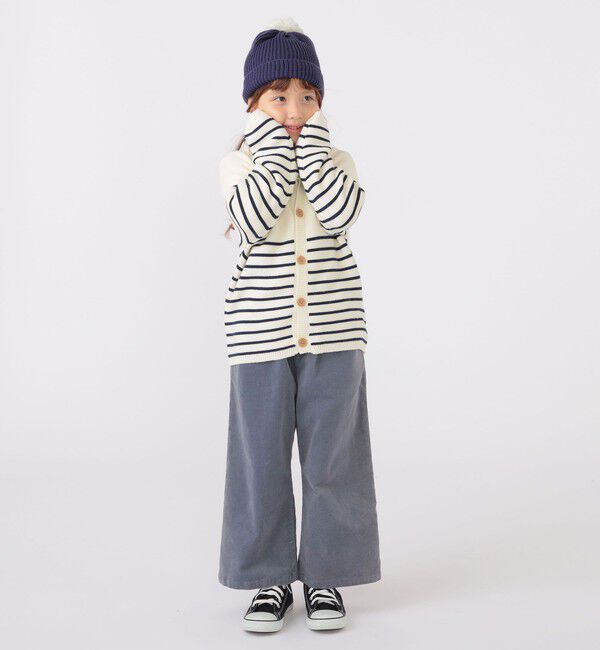 SHIPS KIDS「SHIPS KIDS:100～125cm /〈洗濯機可能〉ボーダー カーディガン」|カーディガン|
