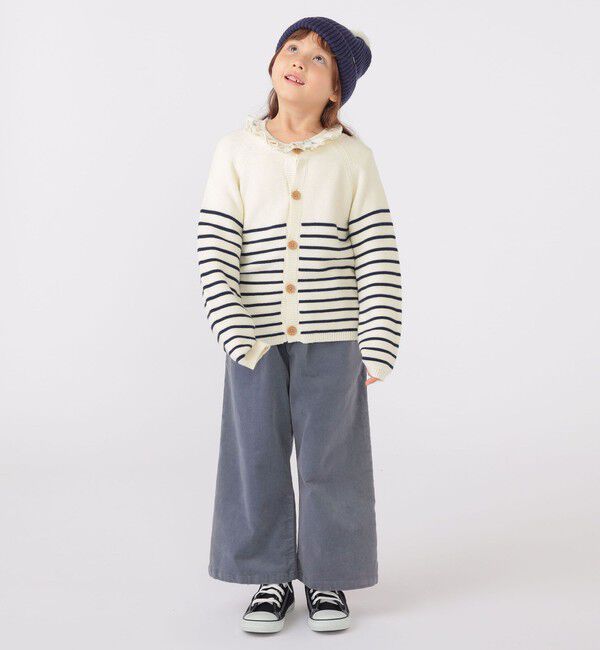 SHIPS KIDS「SHIPS KIDS:100～125cm /〈洗濯機可能〉ボーダー カーディガン」|カーディガン|