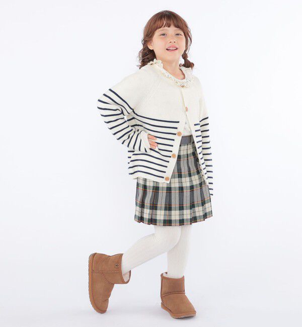 SHIPS KIDS「SHIPS KIDS:100～125cm /〈洗濯機可能〉ボーダー カーディガン」|カーディガン|