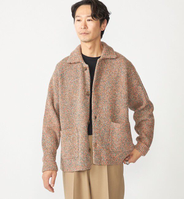 SHIPS「SHIPS: ミックス ヤーン ポロ ニット カーディガン カバーオール」|カーディガン|